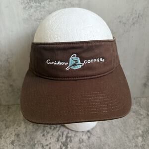 Caribou Coffee Brown Visor Employee Uniform Workwear Costume Adjustable